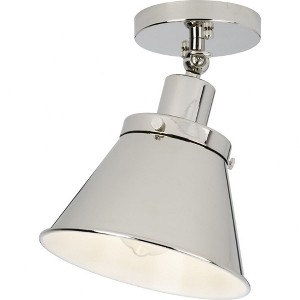 Progress Lighting Hinton 1-Light Semi-Flush Mount Ceiling Light, Polished Nickel, Metal Shade - 1 of 1
