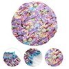 Unique Bargains Women Double Layer Flowers Shower Cap Purple 1 Pc - 3 of 3