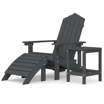 Anthracite HDPE Adirondack Chair Set with Footstool and Table
