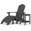 vidaXL Patio Adirondack Chair Set - Includes Footstool and Table, Constructed from Durable HDPE, Ideal for Garden, Patio, Terrace - Anthracite - 2 of 4