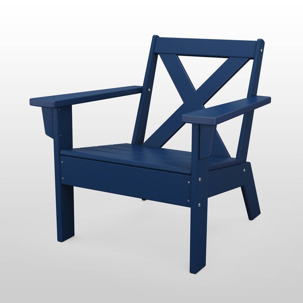 Photos - Garden Furniture Shawboro POLYWOOD Patio Lounge Chair - Navy - Threshold™: Weather-Resistant Outdoor Seating, UV Protection