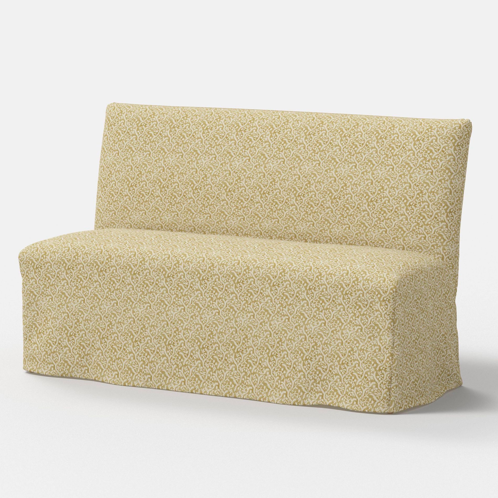 57" Jean Slipcovered Dining Banquette Vine Floral Gold - Threshold™