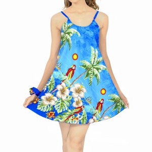HAPPY BAY Women's Vacay Holiday Beach Summer Beachwear Sleeveless Casual Dress Honeymoon Nightshirts Mini Slip Nighty - 1 of 4