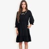 Anna-Kaci Women's Lace Detail Long Sleeve Ruffle Hem Dress - image 3 of 4