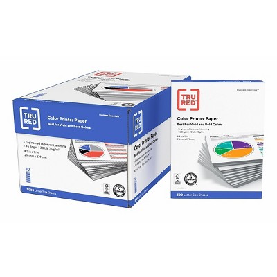 TRU RED 8.5" x 11" Color Printer Paper 20 lbs. 96 Brightness 500/Ream 10 RMS/CT 513096/TR56962