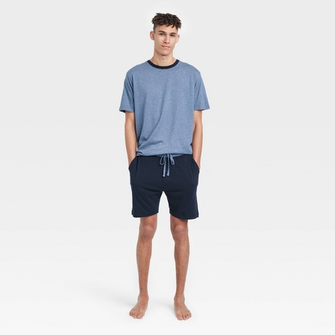 Hanes Premium Men's Jersey Knit Short Sleeve + Shorts Pajama Set 2pc - Blue  Heather Xxl : Target