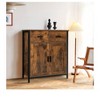 USIKEY Storage Cabinet, Industrial Floor Cabinet with 2 Drawers & Doors, Freestanding Storage Cabinet with Shelf, for Living Room, Bedroom, Kitchen - 2 of 4