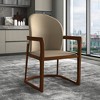 LeisureMod Modern Solid Wood Frame Dining Chair Upholstered in Leather Svelta Series - 3 of 4