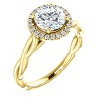 Pompeii3 1ct Diamond Halo Vintage Round Cut Intertwined Band 14k Yellow Gold - 3 of 4
