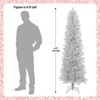 Pre-Lit White Pencil Christmas Tree with 250 Color LED Lights, 6ft Hinged Slim Artificial Xmas Tree with 571 Branch Tips - 2 of 4