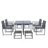 Nestfair 9pc Wicker Patio Outdoor Dining Set with Glass Table Top Dark Gray - 4 of 4