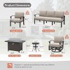 ALAULM Aluminum Patio Furniture Set 10-Seat Modern Metal Outdoor Conversation Sets Fire Pit Table,Swivel Rocking Chair Patio Sofa 5.1inch Cushion - 2 of 4