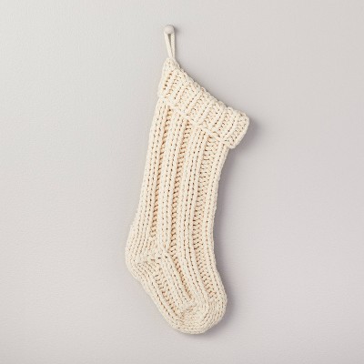 Chunky Rib Knit Christmas Stocking Oatmeal - Hearth & Hand™ with Magnolia