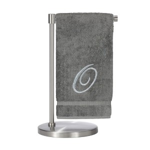 BC BARE COTTON Monogrammed Bath Towel, Personalized Gift, 27 x 54 inches - Set of 2 - Gray - Silver Script - 1 of 1
