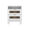 LIVAREEmlen 2-Drawer Farmhouse Wooden Nightstand with Wooden Strip Stickers Decoration and Metal Handle Side Table with Storage Cabinet for Bedroom - 3 of 4