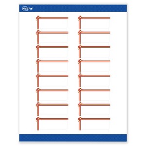 Avery Labels, 1" x 2-5/8", Gold-Red Gift Bow, Matte, 160ct - 1 of 4