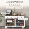 NicBex Farmhouse Sideboard Cabinet with 2 Drawers Modern Freestanding Buffet Cabinet with 2 Doors and Wooden Grain Top for Kitchen,Living Room,White - 4 of 4