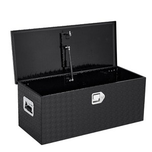 Truck Bed Tool Box, Aluminum Diamond Plate ToolBox for Pick Up Truck RV Trailer, Trailer Toolboxs Storage With Lock and Keys, Side Handle - 1 of 4
