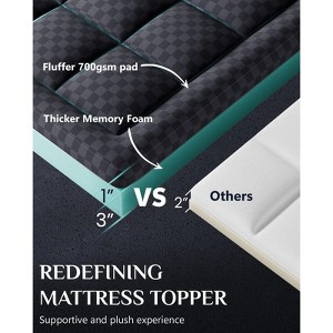 Belffin Dual Layer Memory Foam Mattress Topper , Cooling Gel Memory Foam for Pain Relief Support Plus Pillow Top Mattress Soft Pad Cover - 1 of 4