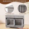 47'' Dog Crate Furniture w/ Barn Door, Heavy Duty Dog Kennel Indoor w/ 2 Doors, Wooden Pet Cage End Table w/ 2 Storage Draws - 3 of 4