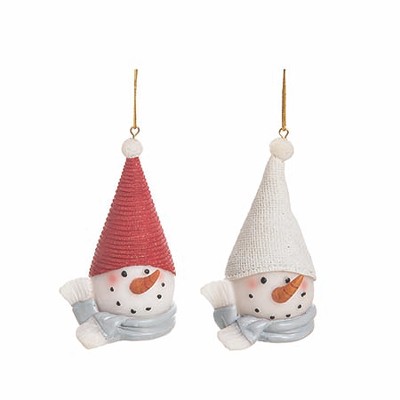 Transpac Resin Snowman Ornament Set of 2 Home Decorations Christmas
