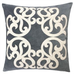 Tramull 20"x20" Polyester Velvet Pillowcase, Hidden Zipper for Easy Removal - 1 of 4