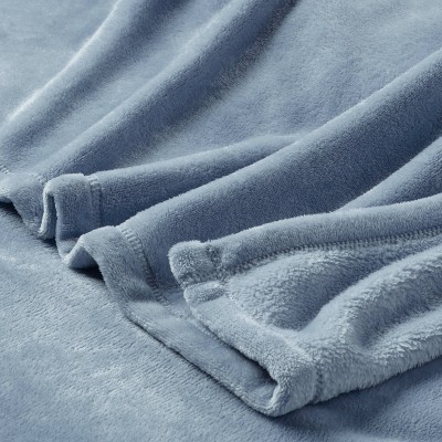 Full/Queen Solid Plush Blanket Blue - Room Essentials&#8482;