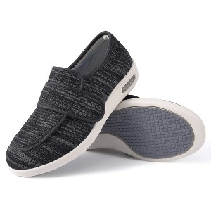 Women's Wide Width Elderly Shoes, Adjustable Hook and Loop Closure Anti-Slip Breathable Lightweight, Swollen Feet Walking Sneakers - 1 of 4