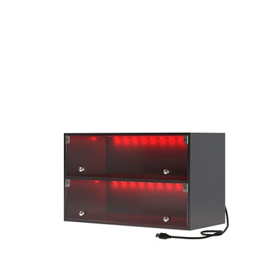 31.1"Glass Door Shoe Box Shoe Storage Cabinet For Sneakers With RGB Led Light,Black