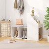Costway Shoe Storage Bench with Removable Seat Cushion 3 Side Storage Compartments - 2 of 4