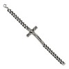 Chisel Stainless Steel Antiqued and Polished Crucifix 8.75" Bracelet - 3 of 4