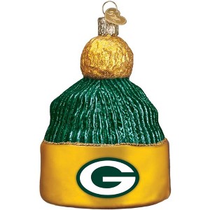 Old World Christmas Blown Glass Ornament for Christmas Tree, Green Bay Packers Beanie - 1 of 3
