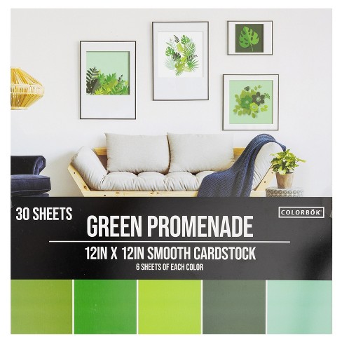 Colorbok 78lb Smooth Cardstock 12x12 30/pkg-green Promenade, 5