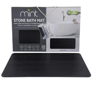 J&V TEXTILES Stone Bath Mat Diatomaceous Earth Shower Mat Non-Slip Super Absorbent Diatomite Stone Mats for Bathroom Floor Quick-Drying Easy to Clean - 1 of 4