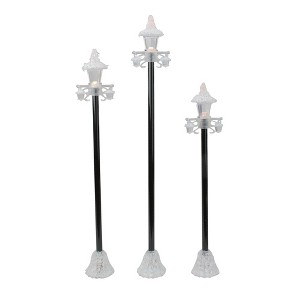 Roman LED Lighted Victorian-Style Christmas Village Lampposts - 16.5" - Set of 3 - 1 of 2