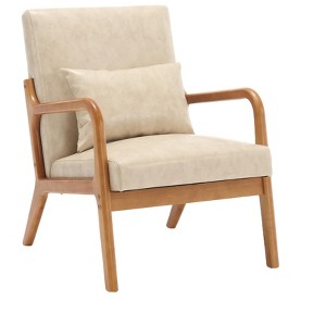 NicBex Velvet Accent Chair Modern Lounge Armchair with Pillow and Wood Frame for Bedroom,Living Room - 1 of 4