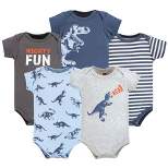 Hudson Baby Infant Boy Cotton Bodysuits, Dino Roar