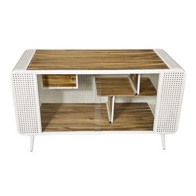VisioGear Spacious Cat House with Glass for Living Room, Hallway, Study and Other Space, White, 55.12"*22.83"*29.92"