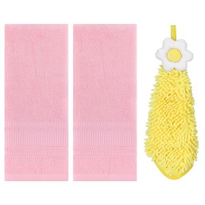 REGALWOVEN 3 Pcs Solid Soft Absorbent Hand Towels for Bathroom - 1 of 4