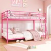 Karl Home White Twin Size Metal Bunk Bed for Kids Teens Adults, Heavy Duty Metal Bunk Bed with Ladder - 2 of 4