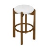 30" Wooden Bar Stools Set, Upholstered Barstool with Rubberwood Frame for Kitchen Island or Home Bar-3irtyhousy - 3 of 4