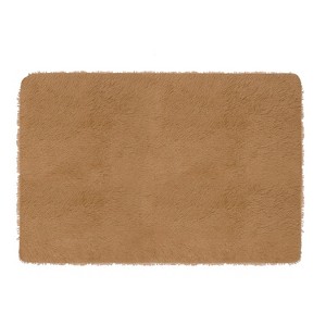 NewHome"Fluffy 4' x 2.6' Anti-Skid Shaggy Area Rug for Nursery, Bedroom, and Living Room Décor"BlackGreyCoffee&Pink - 1 of 4
