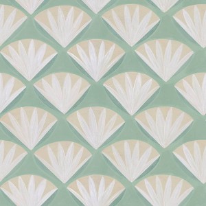 Tempaper & Co.® Deco Shell Removable Peel and Stick Wallpaper, Fresh Mint, 28 sq. ft.: Vinyl, Self-Adhesive, Abstract Seashell Pattern - 1 of 4