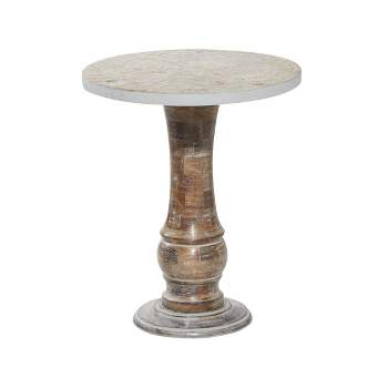 21" x 18" Rustic Wood Accent Table Gray - Olivia & May