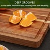 Large Acacia Wood Cutting Board, Reversible Charcuterie Board Cheese Board with Deep Groove - 4 of 4