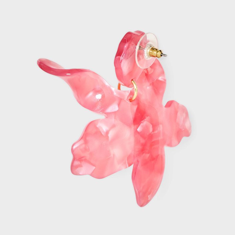 Flower Resin Earrings - A New Day&#8482; Pink, 4 of 5
