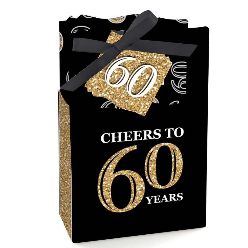 Big Dot of Happiness Adult 60th Birthday - Gold - Birthday Party Favor Boxes - Set of 12, 1 of 6
