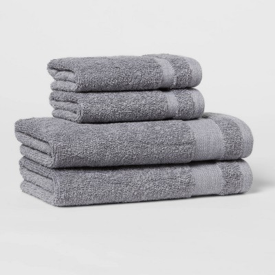4pk Hand & Wash Towel Set Flat Gray - Made By Design™