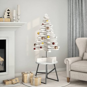 Aghana Digitals 100cm White Pine Wood Christmas Tree with Rotating Branches - Rustic DIY Decor for - 1 of 4