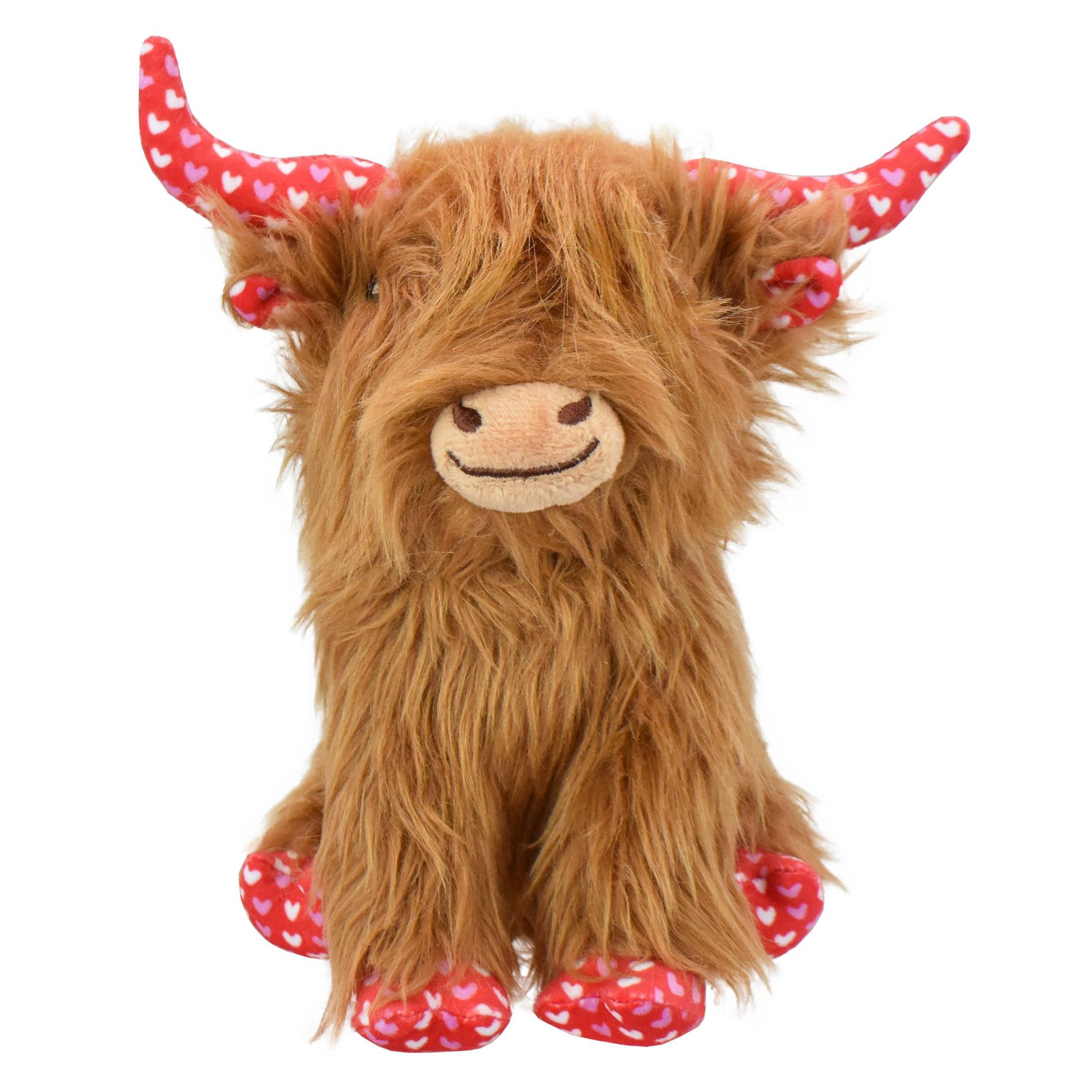 Multipet Highland Cow Interactive Plush Dog Toy
